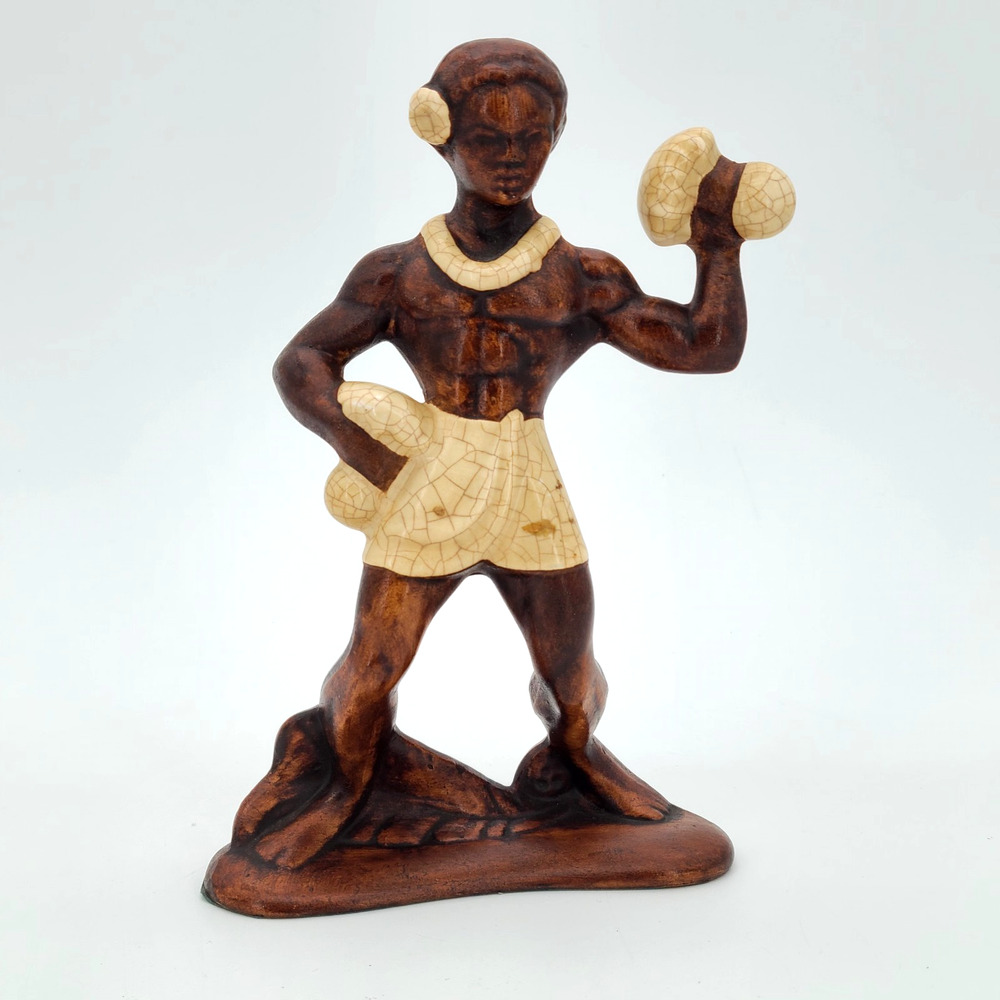 1950s Treasure Craft Of Hawaii Male Hula Dancer Figurine Statue VTG Porcelain